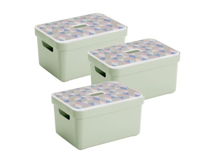 Sunware Sigma Home 13L Green Triangel Aufbewahrungsbox - 3 Stück