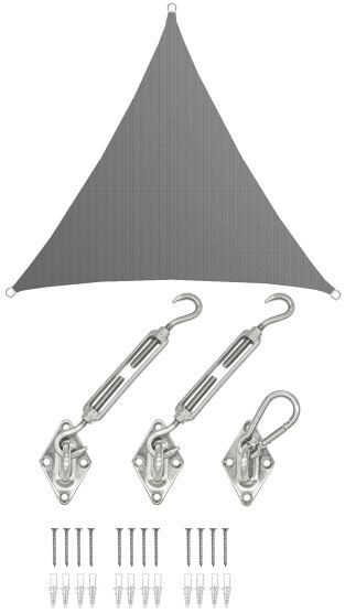 AMANKA 2 x 2 x 2 atmungsaktives UV Sonnensegel - Grey