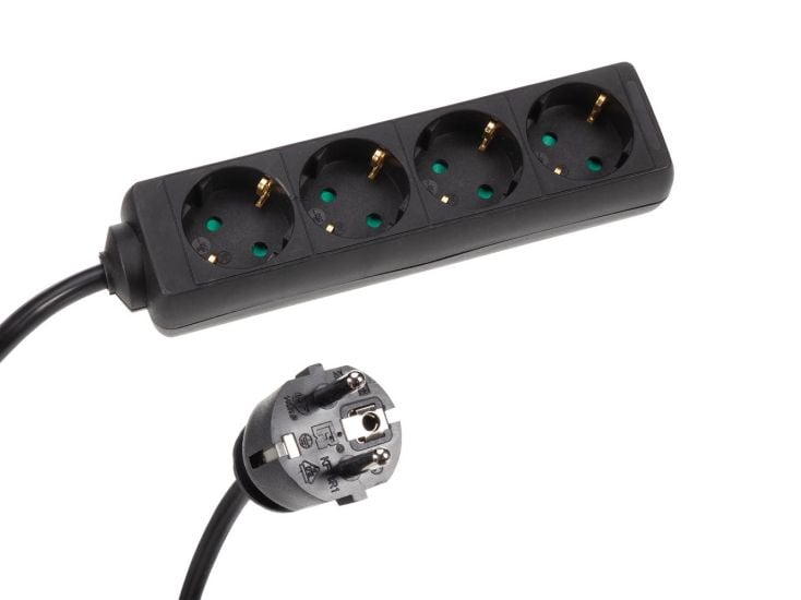 HQ-Power 4-fach Leiste mit Schrumpfschlauch - 1,5 Meter