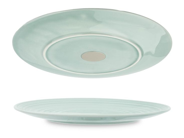 Silwy 23 cm Set von 2 Magnet-Porzellanteller - Cyan