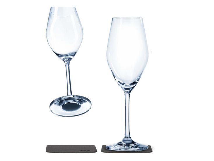 Silwy 2er Set Magnet-Kristall Champagnergläser