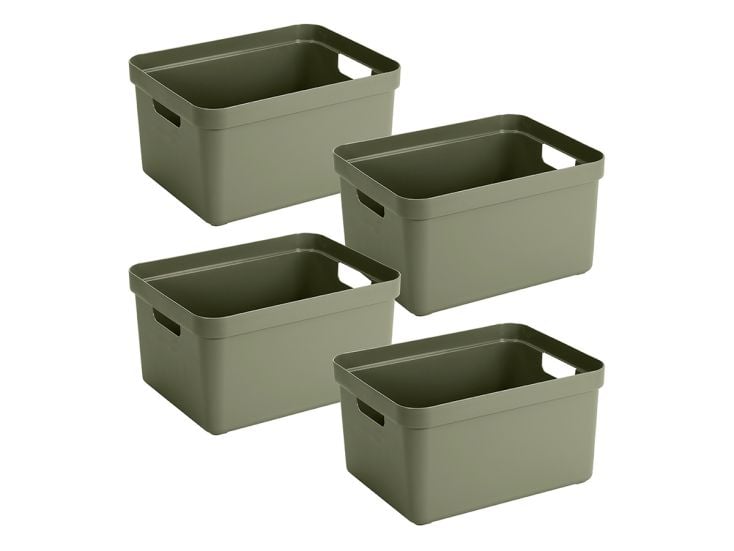 Sunware Sigma home 32 Liter Dark Green Aufbewahrungsbox - 4er-Set