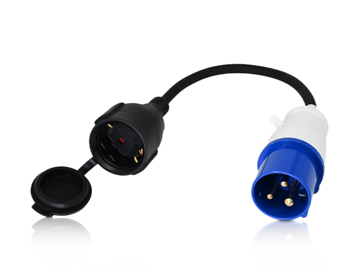 ELP Schuko-Kontrastecker auf CEE-Stecker Adapterkabel