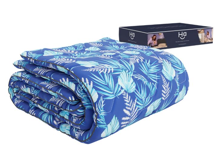 HappyBed Blue leaves All year Bettdecke - 160x220 cm