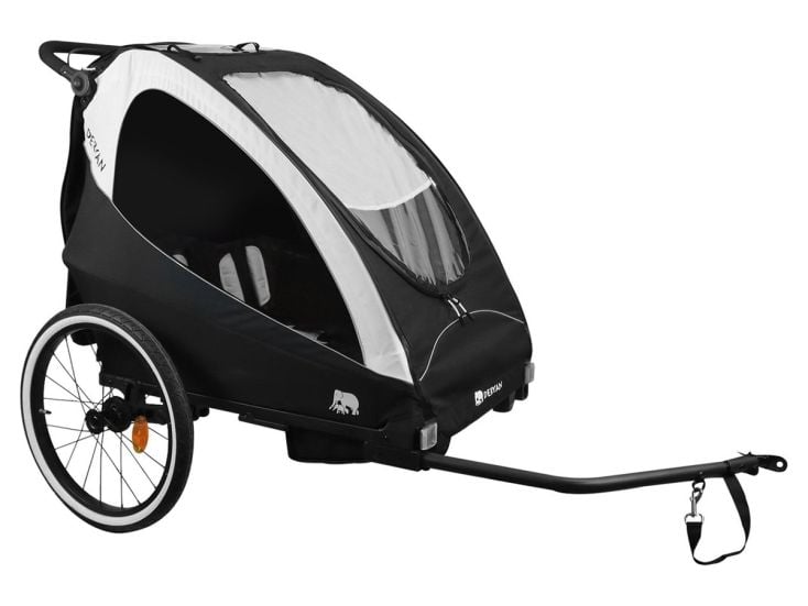 Deryan Luxus 3-in-1 Fahrradanhänger - Black/Cream