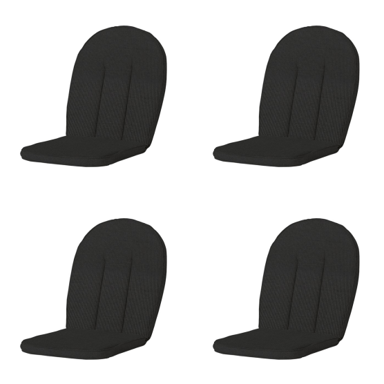 Madison Rib schwarzes Gartenkissen - 4er-Set