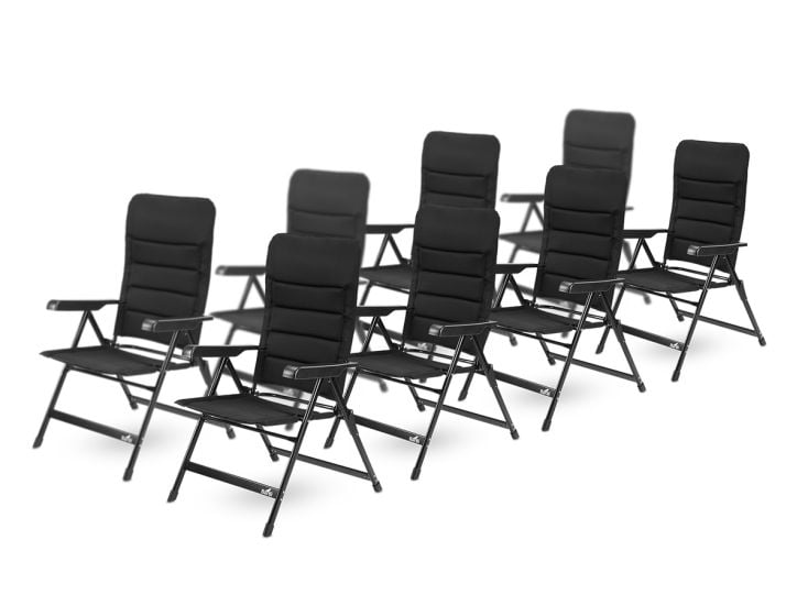 Bardi 7-Positionen Black Luxus-Klappstuhl - Set von 4
