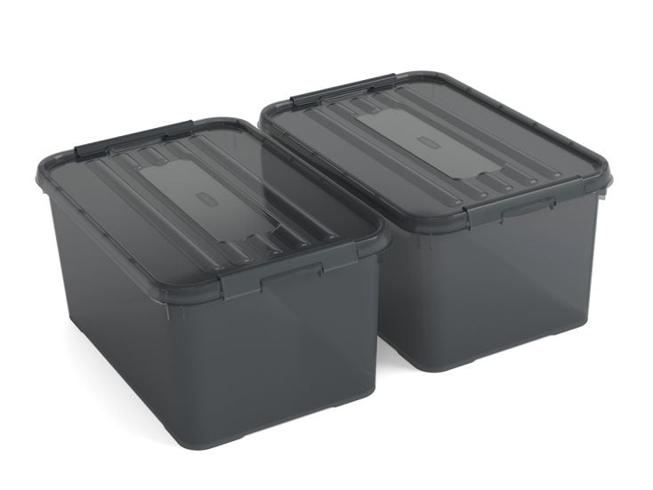 Curver Handy+ Aufbewahrungsbox - 50L - 2 Stück - Grau