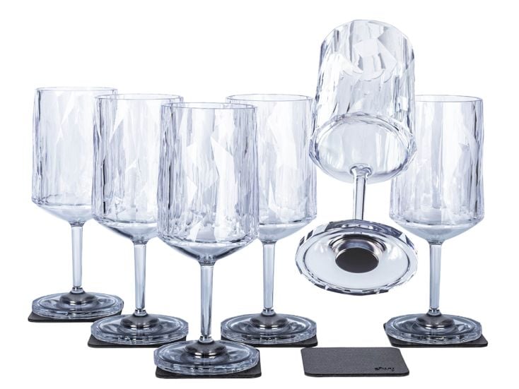 Silwy Wein 300 ml Magnet-Kunststoffgläser - 6 Stück