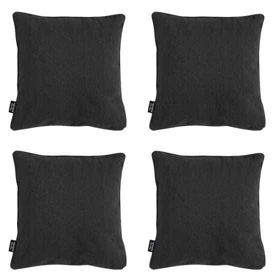 Madison Schwarzes Dekokissen aus Öko-Canvas - 4er-Set