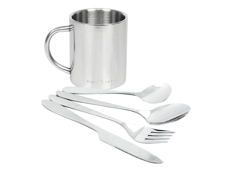 Black Snake 1-Person Set Thermo Tasse und Essbesteck