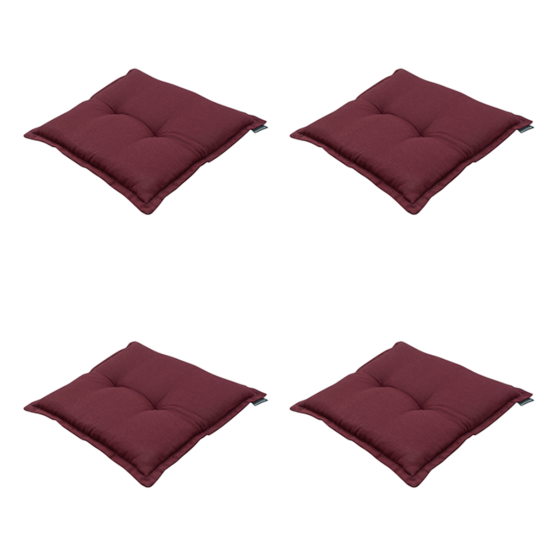 Madison - Sitzkissen Panama bordeaux - Ca. 50x50 cm - 4er-Set