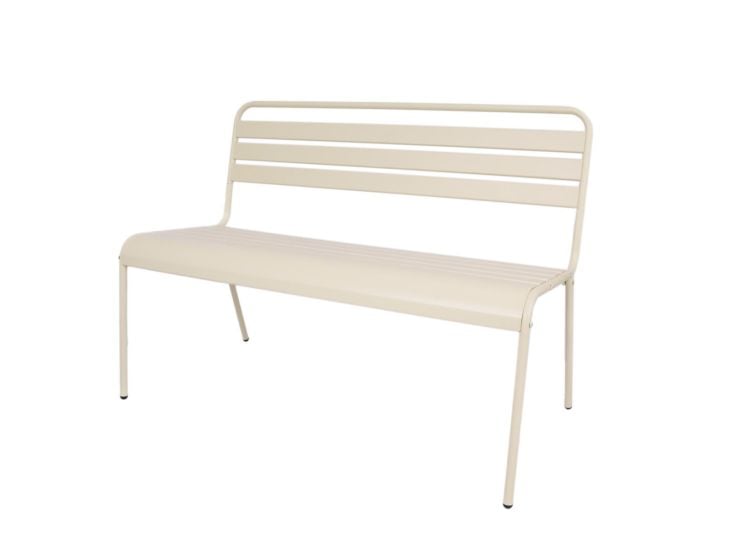 MaximaVida Max 120 cm Elfenbein Metall Gartenbank