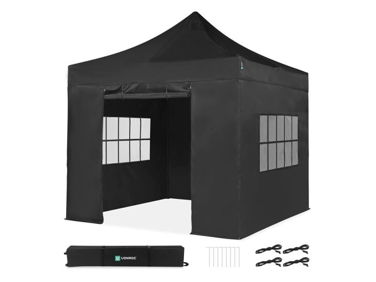 VONROC Premium 3 x 3 easy-up Partyzelt mit Seitenwände - Black