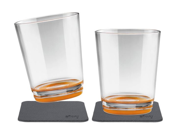 Silwy Set von 2 Magnet-Trinkbecher - Orange