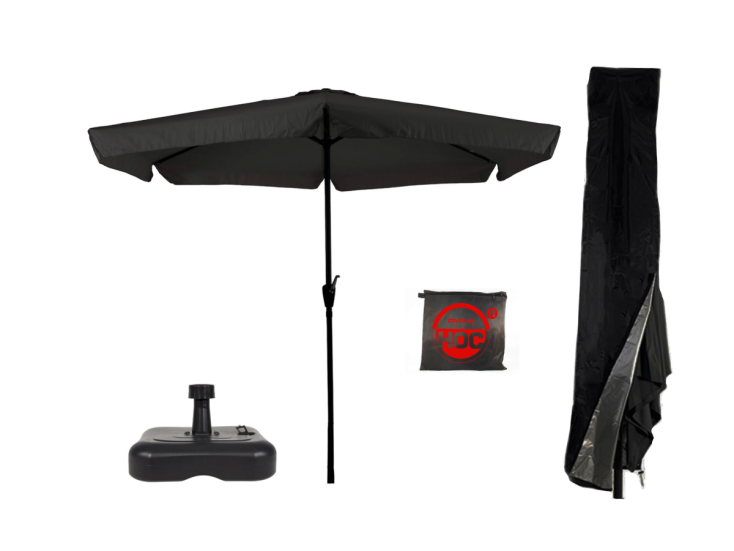 CUHOC sonnenschirm Ø3m schwarz mit hülle Redlabel und fuß