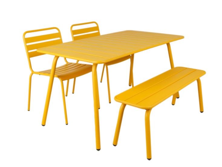MaximaVida Max 150 cm 4-teiliges Metall-Garten-Set - Yellow