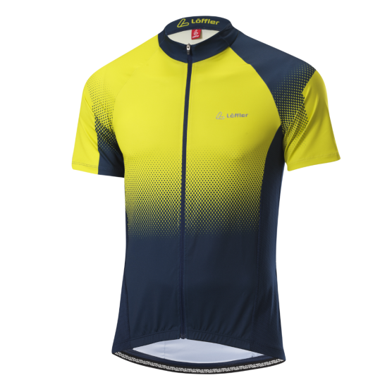 Löffler Dusty Mid gelbes Herren-Radtrikot mit kurzen Ärmeln