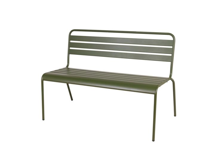 MaximaVida Max 120 cm armeegrüne Metall Gartenbank