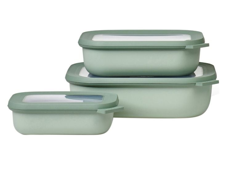 Mepal Cirqula 3-teilig Rechteckige Frischhalteboxen - Green
