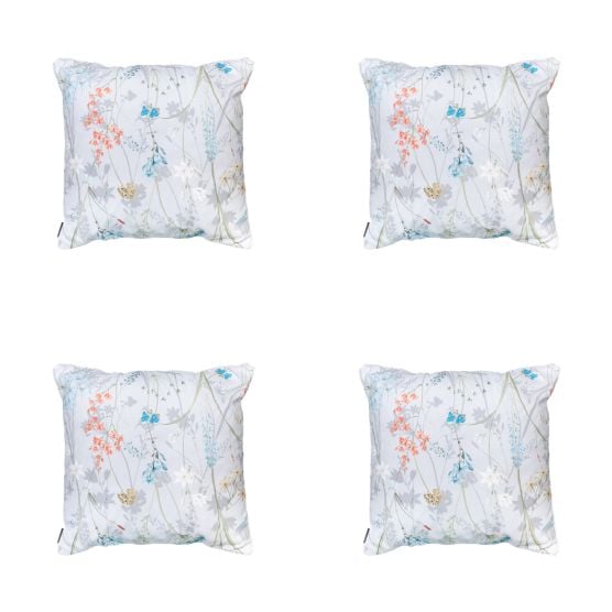 Madison Donna Azurblaues Canvas Eco+ Dekokissen - 4er-Set