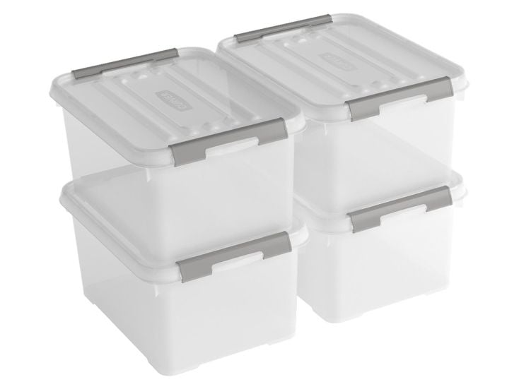 Curver Handy+ 15 Liter Aufbewahrungsbox mit Deckel - 4 Stück