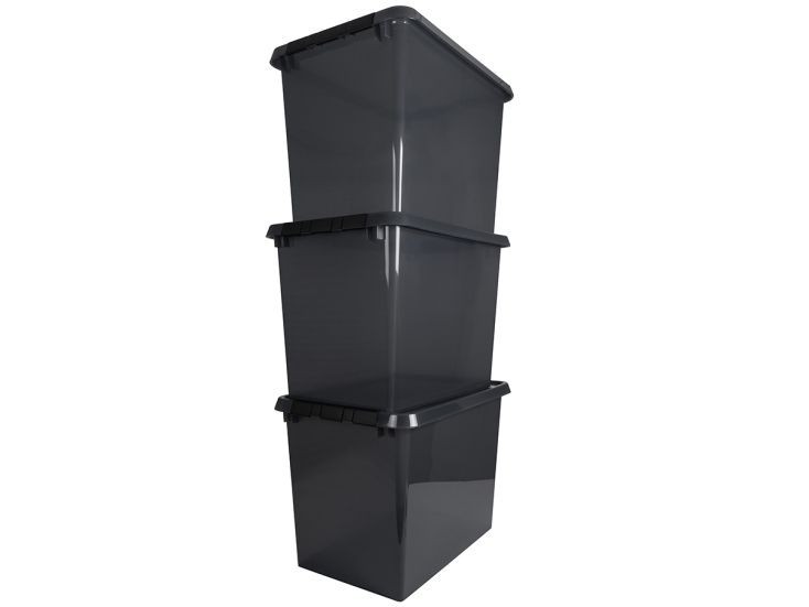 Sunware comfort Line 3er-Set 72L Aufbewahrungsbox - grau