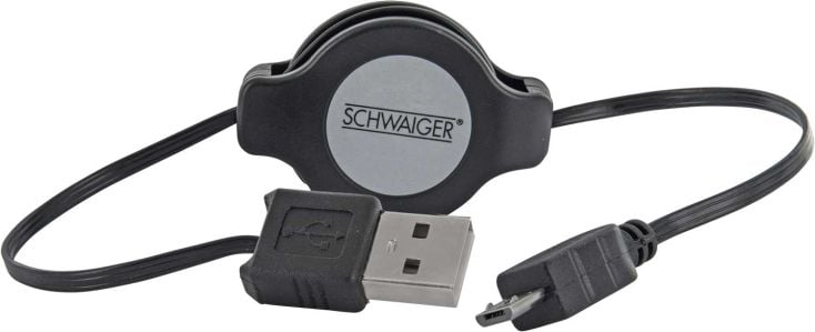 Schwaiger Micro-B USB ausziehbare Ladekabel