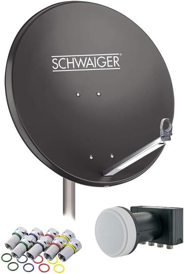 Schwaiger 714548 anthrazit 80 cm Alu-Spiegel Set