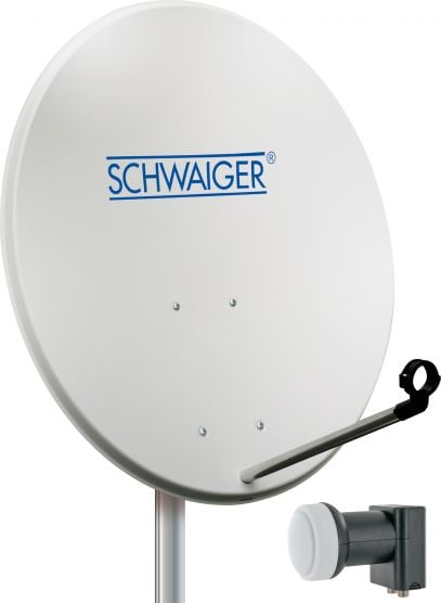 Schwaiger SPI993 hellgrauer 80 cm SAT Set mit LNB