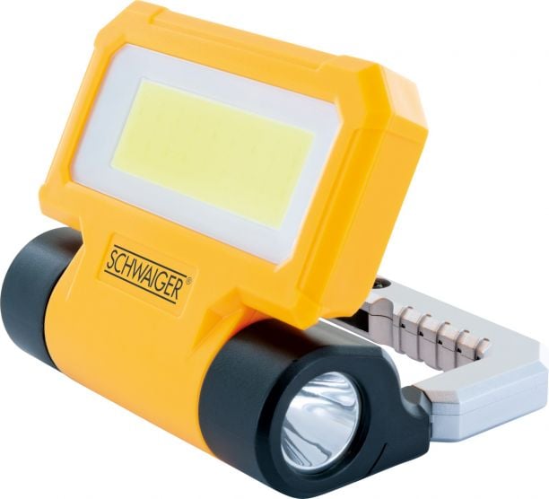 Schwaiger 2in1 LED Arbeitsleuchte mit seitlicher Taschenlampe