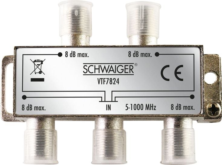 Schwaiger VTF7824 4-fach 8 dB kabelverteiler