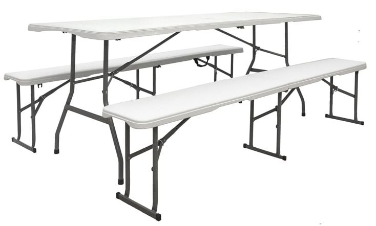 AMANKA 180x70 Gartentisch mit 2 Bänken