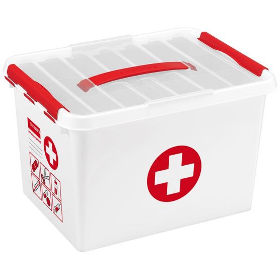 Sunware Q-line 22 Liter Erste-Hilfe Aufbewahrungsbox mit Einsatz