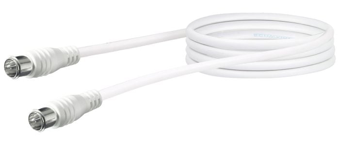 Schwaiger KVCQ15 1,5 Meter Weißes Koaxialkabel mit Schnellkupplung