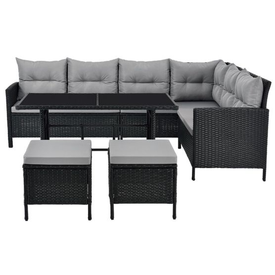 Manacor Polyrattan schwarzes Lounge-Set
