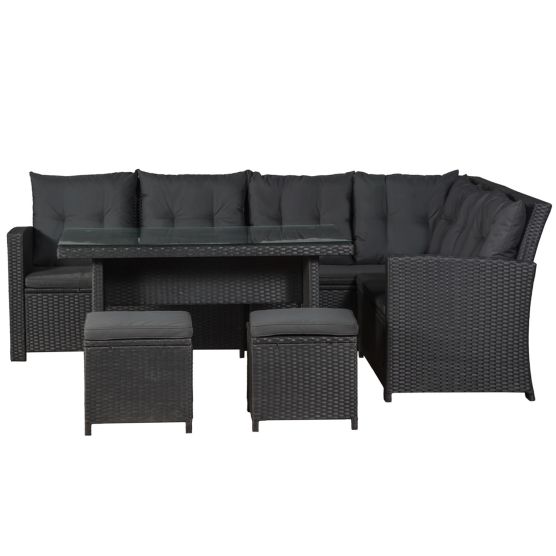 Santa Catalina Polyrattan schwarzes Lounge-Set
