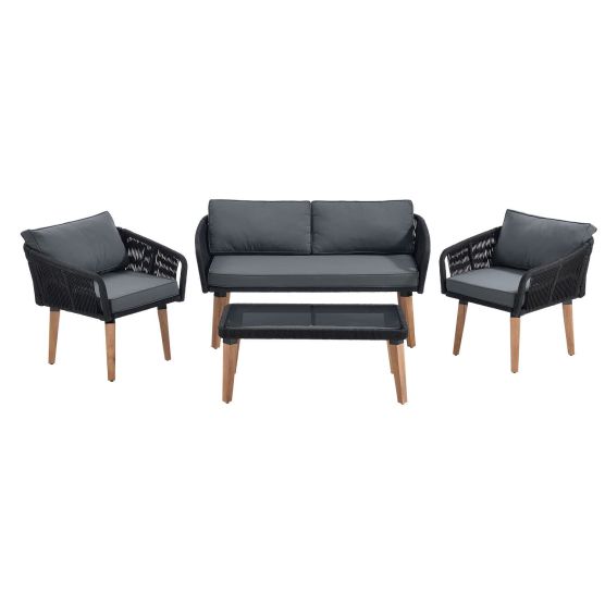 Neapal schwarzes Sofa Set Gartenmöbel