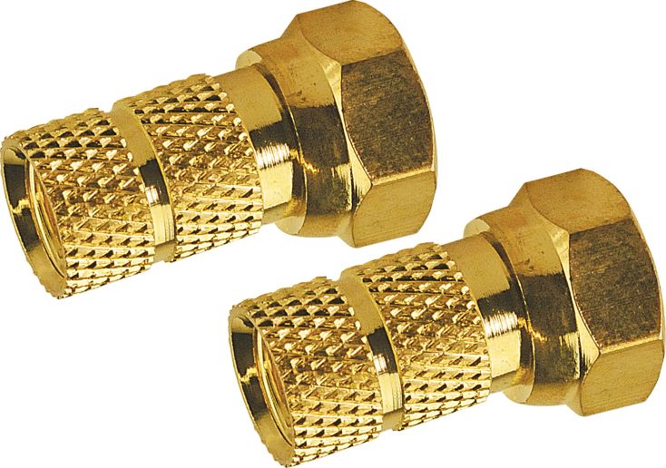 Schwaiger 6,5mm Satz von 2 vergoldeter F-Stecker