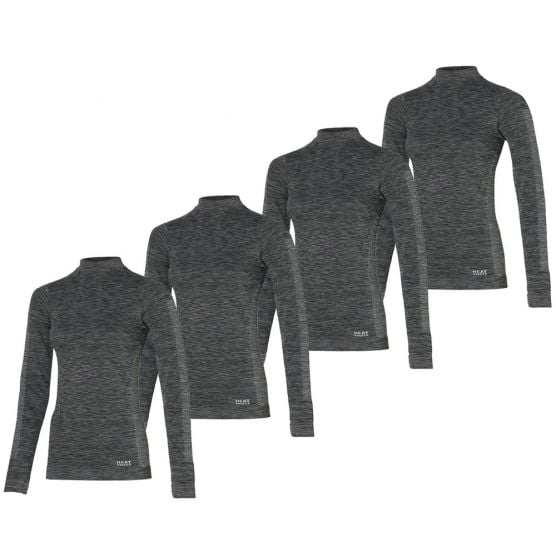 Heat Keeper Premium 4er-Pack schwarz melange Damen Langarm-Thermoshirts