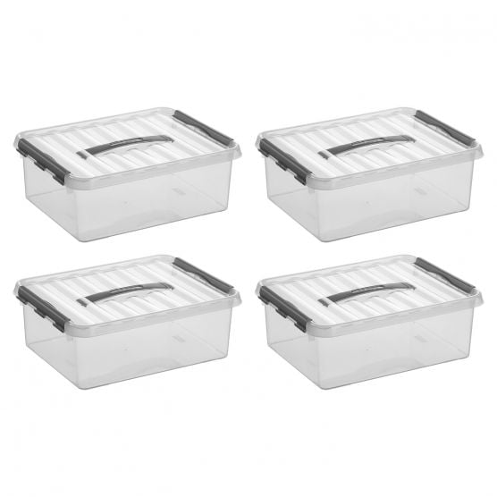 Sunware Q-line 12 Liter 4er-Set Aufbewahrungsboxen