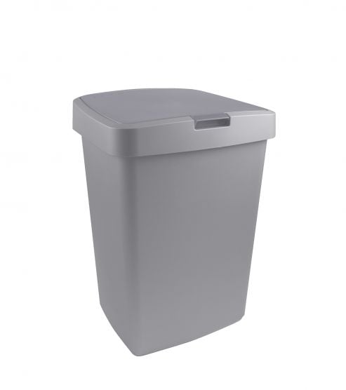 Delta Abfallbehälter Mülleimer Abfalleimer mit Klappdeckel 10 Liter grau 