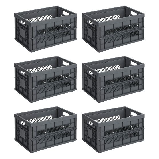 Sunware Square Heavy Duty 45 Liter 6er-Set Klappboxen