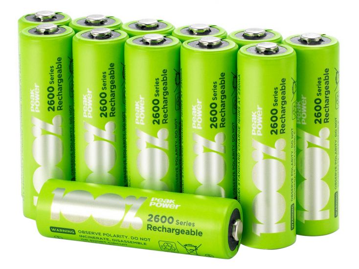 100%PeakPower Set von 12 AA Batterien