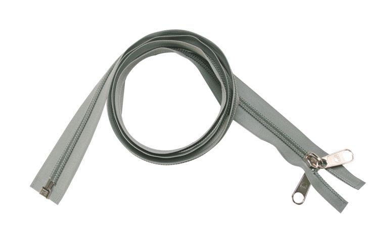 ESVO 10 mm 200 cm hellgrau teilbarer Reißverschluss