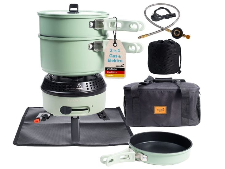 Skandika Rask Hybrid Campingkocher Satz - Green