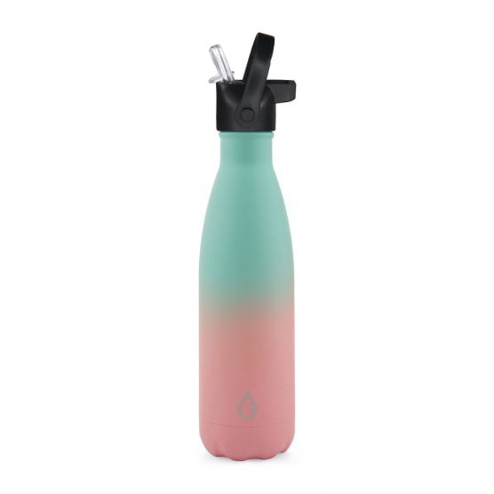 Wattamula Design Öko Edelstahl Blue Pink 500-ml-Wasserflasche mit Extraverschluss