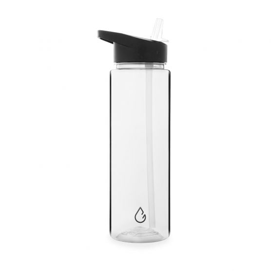 Wattamula transparent 1- Liter-Wasserflasche mit Trinkhalm