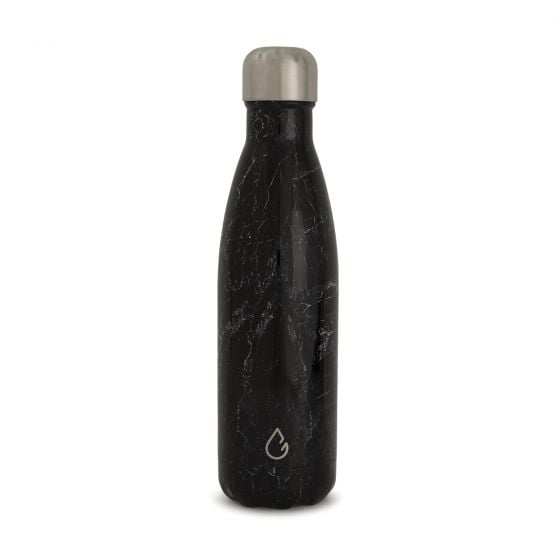Wattamula Design Öko Edelstahl Black Marble 500-ml-Wasserflasche
