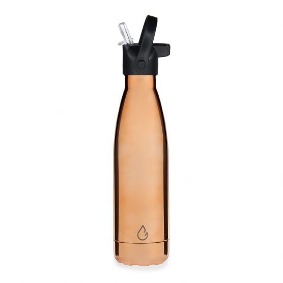 Wattamula Design Öko Edelstahl Rose Gold 500-ml-Wasserflasche mit Extraverschluss